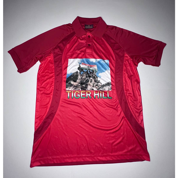 Kumar's Tiger Hill Kargil Red Polo Shirt Mens Size 42 Large NWT Kumar Army Store - Picture 1 of 7